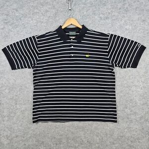 Masters Collection Black & White Striped‎ Size XL Polo Shirt Knit 100% Cotton